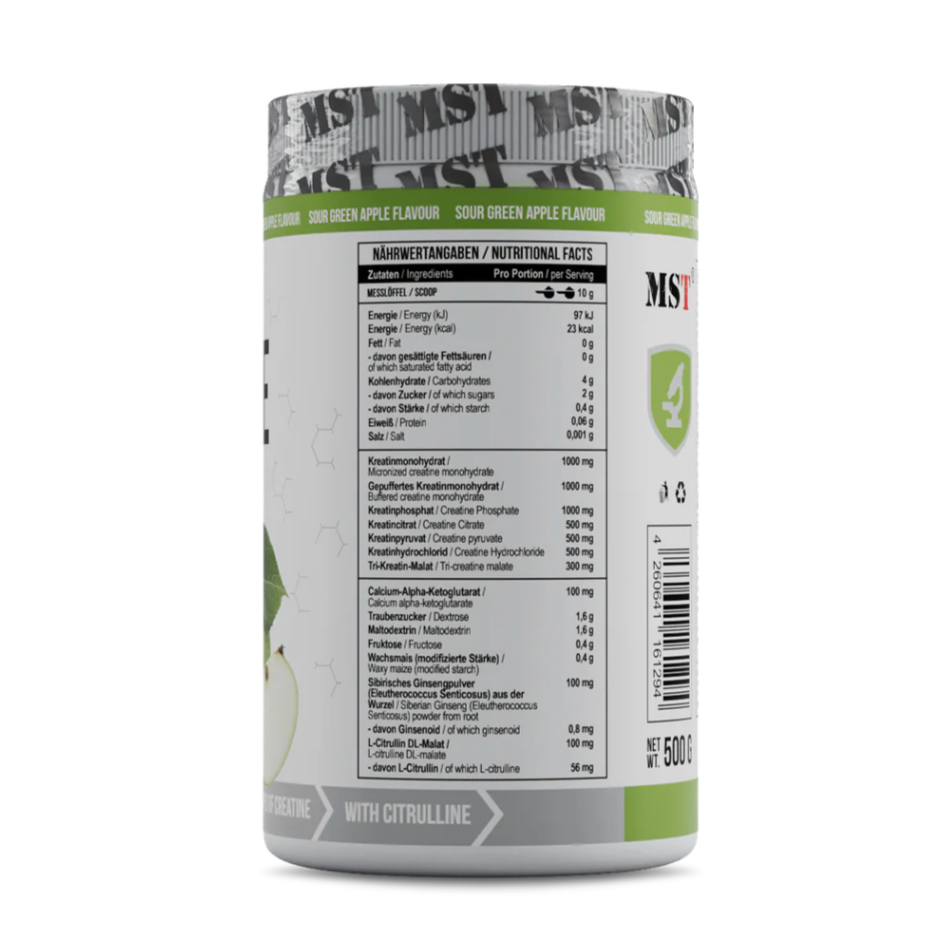 MST - Creatine Kick 500g Green Apple